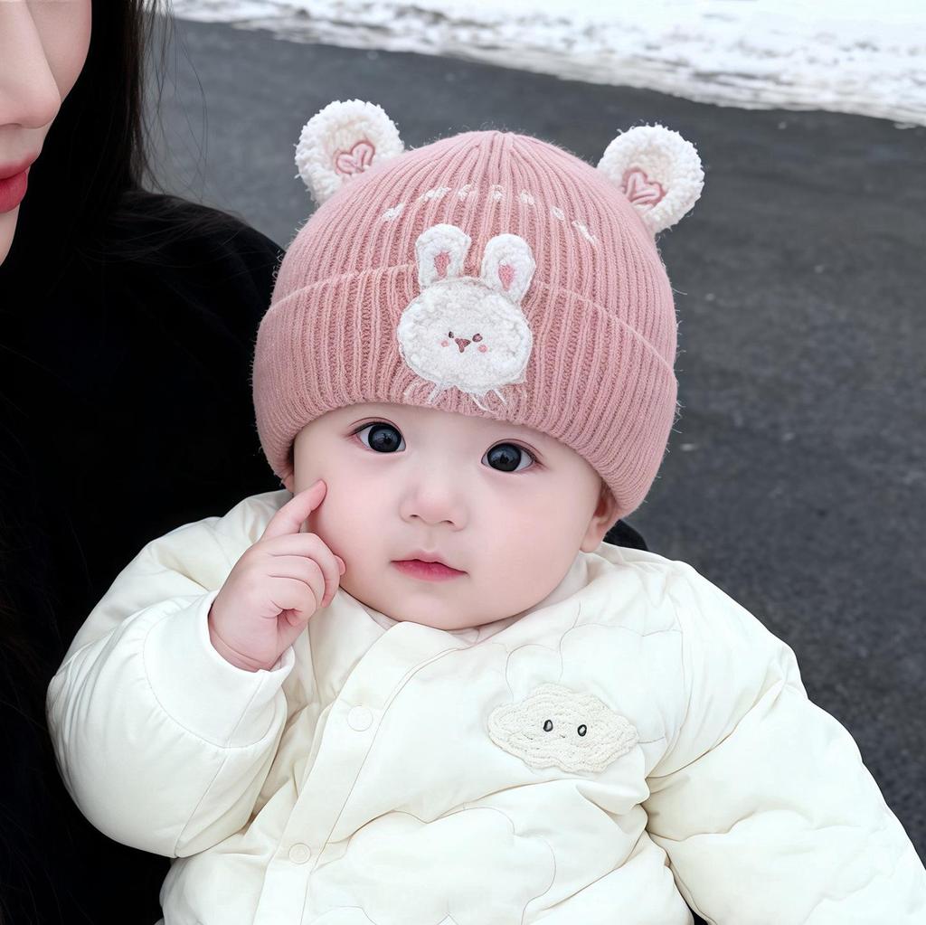 Warm Knit Baby Beanie - Cute, Windproof, Wool Hat for Infant Girls (Autumn & Winter)