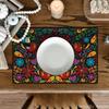 Mexican Cinco De Mayo Placemats Set of 6, 12 x 18 Inch Dia De Los Muertos Decoration Washable Table Mats for Party Dining Table
