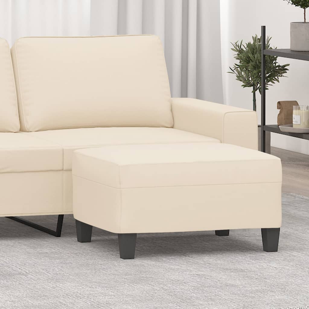 Footstool Beige 70x55x41 Cm Microfiber Fabric