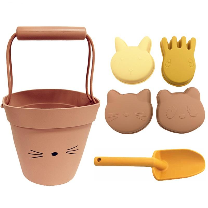

Summer Outdoor Parent Child Interactive Toy Silicone Beach Bucket Set Baby Sand Digging And Water Play Tools