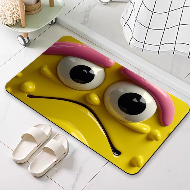 Expansion Air Funny Emoji Bathroom Absorbent Mat Home Cartoon Non-slip Mat Big Eyes 3D Effect Door Mat