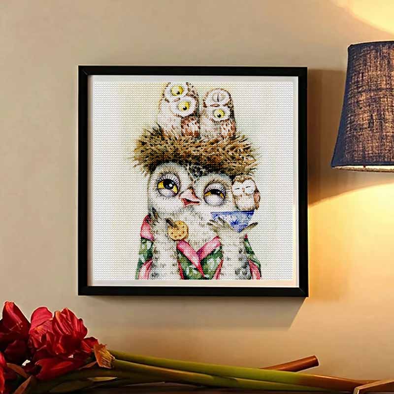 New Arrival 5D DIY Full Circle Diamond Painting "Cute Owl" Embroidery Cross Stitch Home Decor Gift