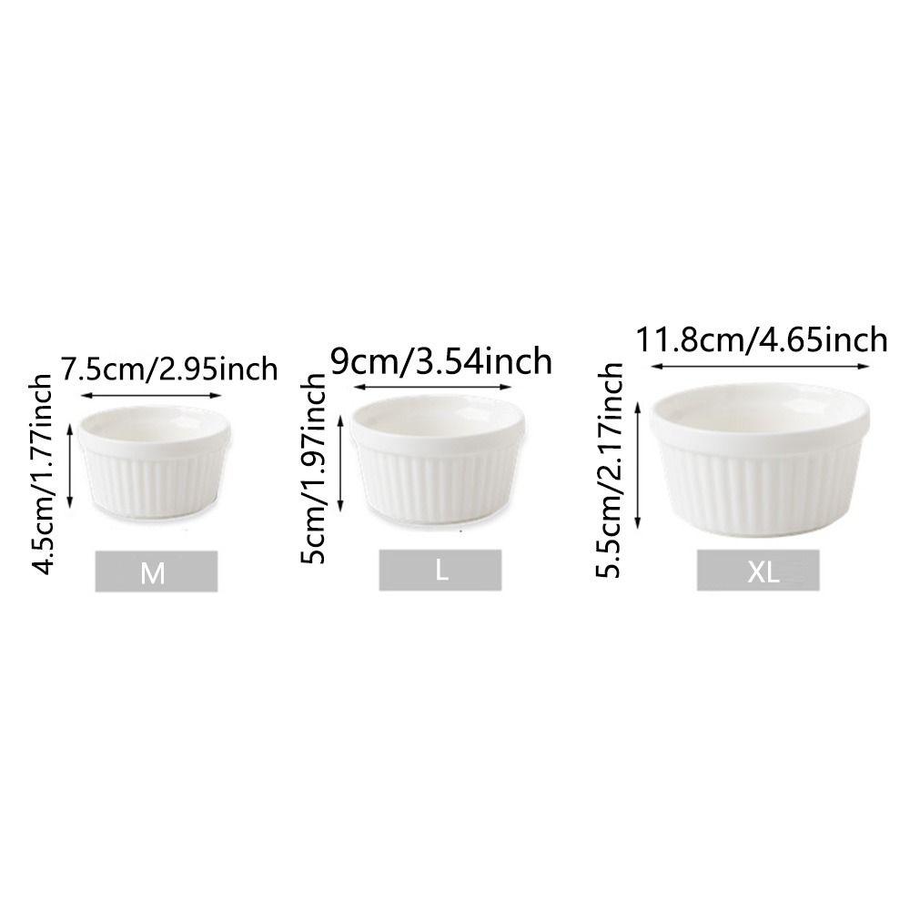 4Pcs Colorful Souffle Cups Oven Safe Fluted Porcelain Bowls Creme Brulee Dishes  Desserts