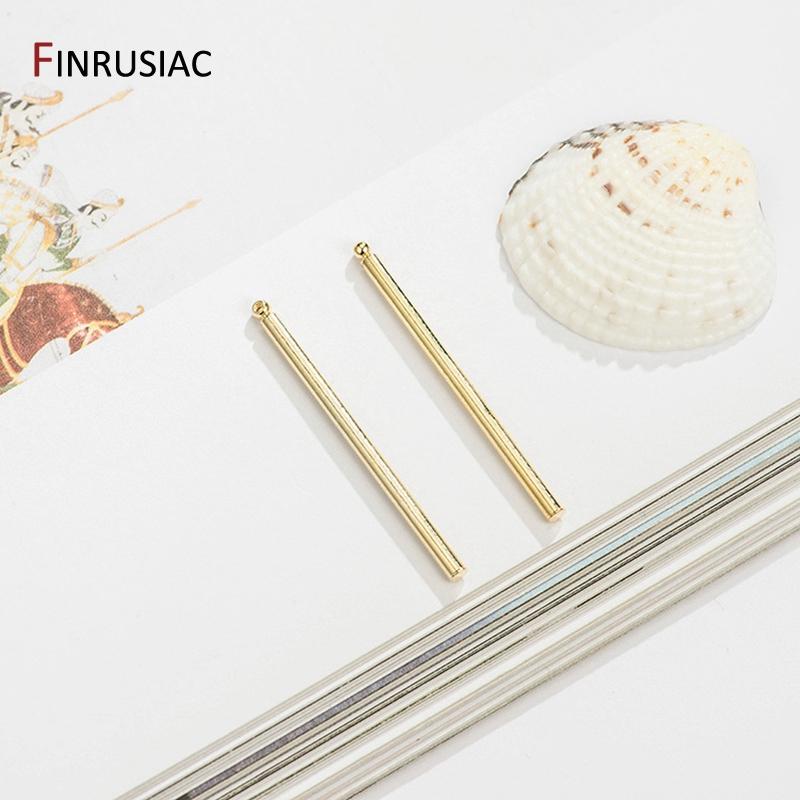 14K Goldbeschichtetes Kupfermetall 2 Arten Dünne Stäbchen Anhänger Charms für DIY Ohrringe Schmuckherstellung Zubehör Komponenten