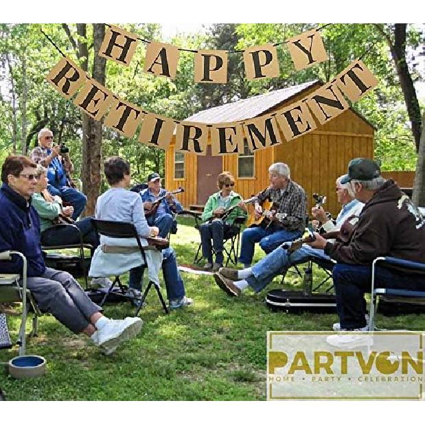 Kraft Happy Retirement Banner – No DIY Required, Classy Retirement Decorations Paper Bunting Party Supplies Banner Sign