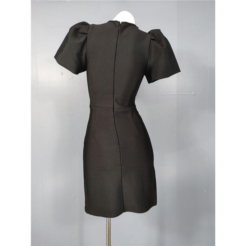 French Atmosphere Classy Design Annual Meeting Birthday Party Accessible Luxury Bows Diamond Decorations Heavy Industry Hip Bag Bandage Dress