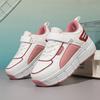 TUINANLE Small Four-wheel Walking Shoes Pink Teenager Sport Shoe Girls Kids Unisex Two Wheel Pulley Walking Shoes