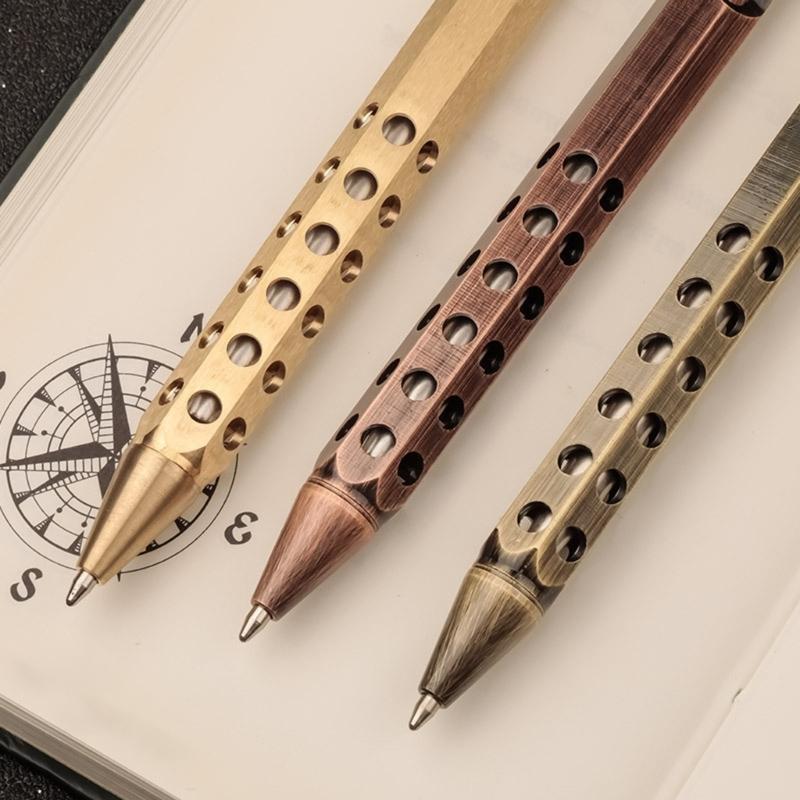 0.7mm Retro Ballpoint Pen Metal Signing Pen Bolt Action Pen For Creative Writing Drawing Needs