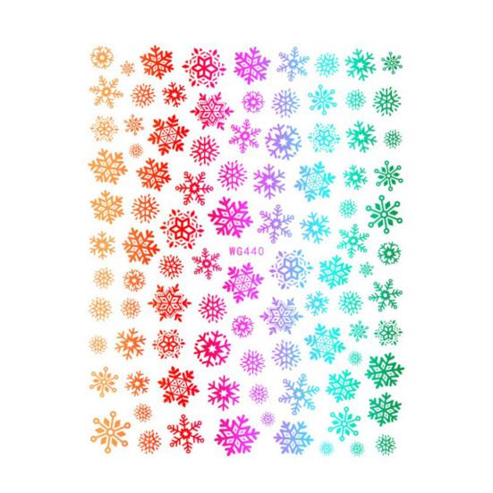 

1/2Pcs Colorful Self-adhesive DIY Home Salon Winter Snowflake Nail Art Sticker Christmas Snowflake Women Nail Decal 1pc H