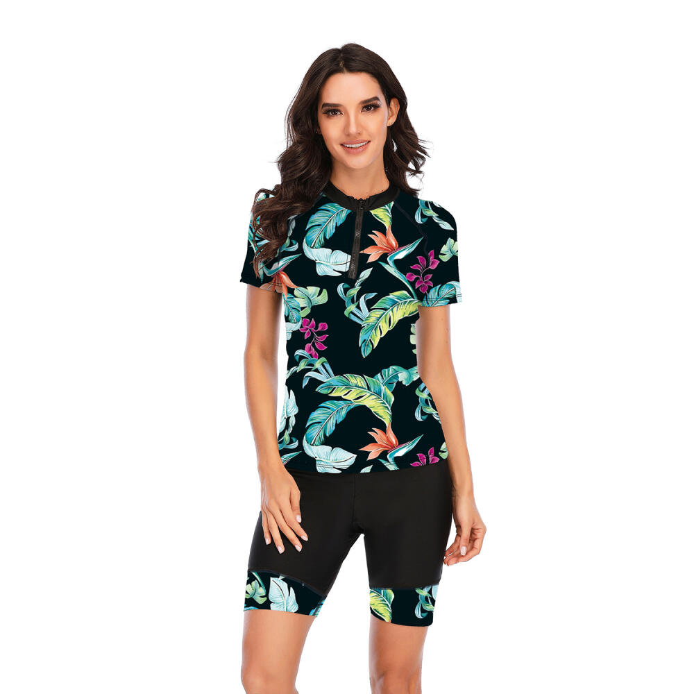 Split Short-sleeved Sunscreen Women's Swimsuit Surfer Clothing Fashion Swimsuit Wetsuit