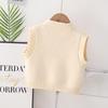 Childen Knitted Vest For Girls Boys Autumn Bear Jacquard Infant Toddler Knitwear Round Collar 0-5Years Baby Sleeveless Sweater
