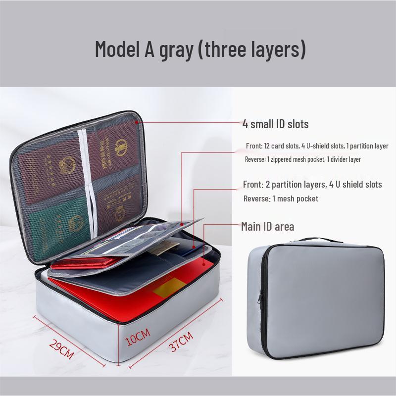 Fireproof Folding Document Storage Box with Zipper