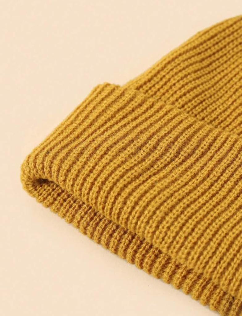 [sproutsy] Knit Watch Hat, Simple Rib Knit, Knit Hat (JP, Numeral Size, 58.0 Cm, Mustard)