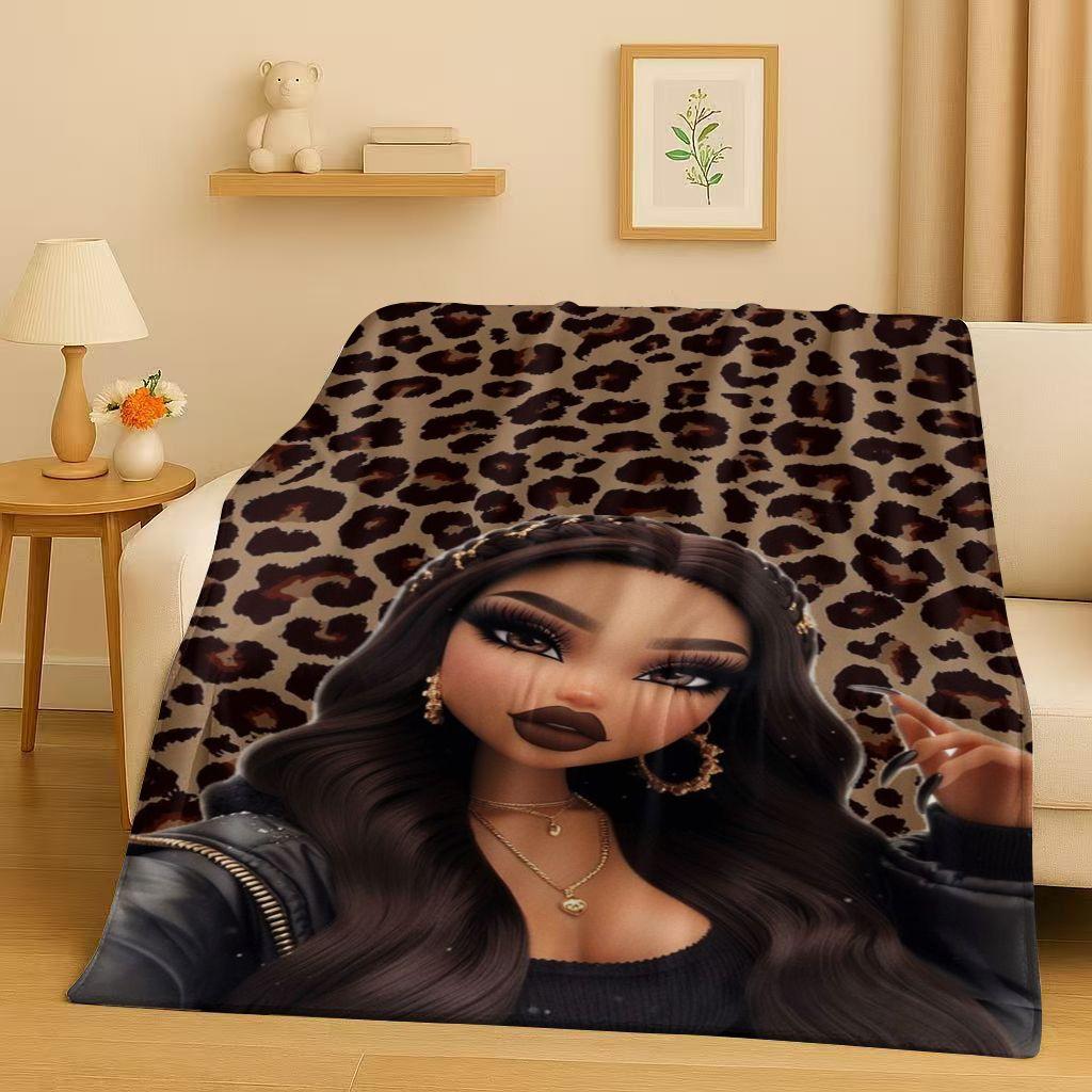 New Cartoon Bratz Doll Girl Flannel Blanket,Ultra Soft Warm Plush Throw for Home Bedroom Bed Sofa Cover Office Gift Kids Picnic