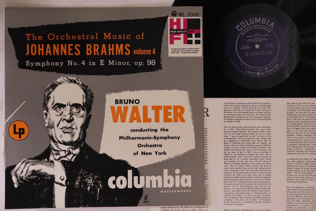 LP Record BRUNO WALTER - Orchestral Music Of Johannes Brahms WL5068 COLUMBIA - Japan Classical Used