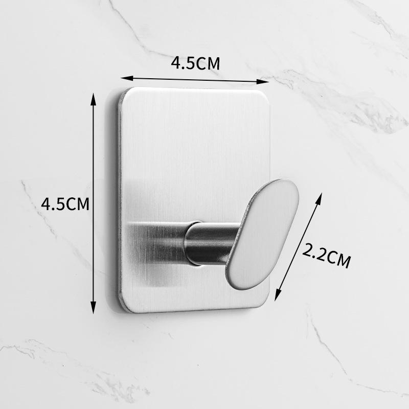 Traceless 304 Stainless Steel Adhesive Hook for Bathroom & Kitchen