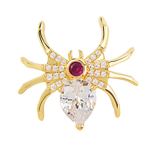 New Arrival Arrival Cubic Zirconia Spider Collar Pin Modish Stylish Women And Men Brooches Insect Jewelry Copper MaterialFashion Jewelry золотой