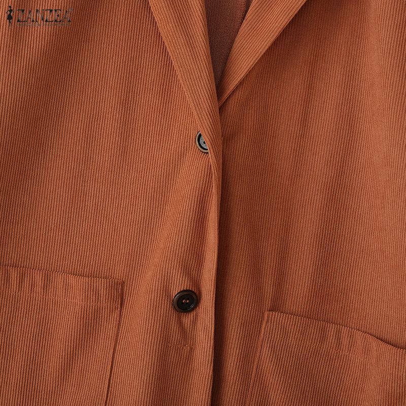 ZANZEA Women Casual Turn Down Collar Long Sleeve Thin Cardigan Tops