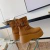 Retro Thick-soled Heightening Boots Women's 2025 Autumn New Versatile and Thin Short Boots British Wind Locomotive Martin Boots