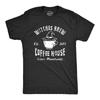 Mens Witches Brew Coffee House T Shirt Funny Halloween Party Witch Cafe Tee for