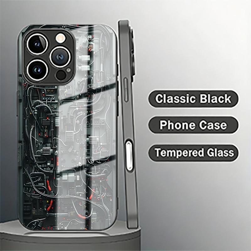 Mechanical Circuit Board Tempered Glass Phone Case For Samsung Galaxy S26 Ultra S25 FE S24 S23 Plus 5G Lens Protection Cover