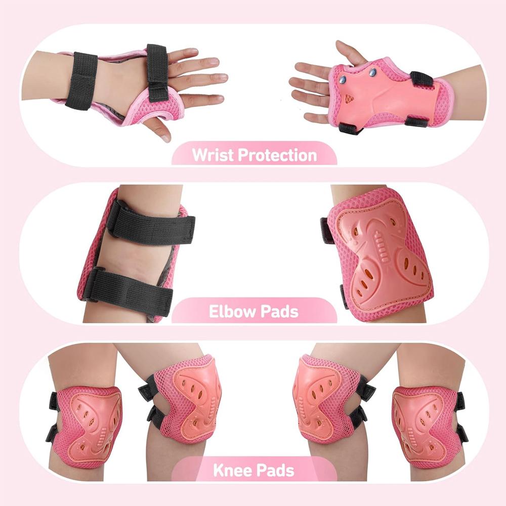 1/6 In 1 Knee Elbow Pads Set With Wrist Guard For Skateboard Ski Cycling BMX Biking Running Sports Protection