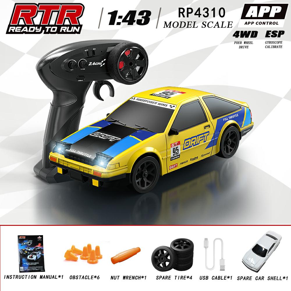 

1:43 RC Drift Car 2.4G 4WD ESP Gyro RC Racing Car Model HBToys HB-RP4301 Dual Body Dual Tires