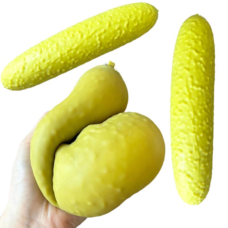 Comfortable Home Life Squishy Long Cucumber Fidget Toys Super Soft Stretchy Texture Slow Rebound Stress Relief Toy Reusable Pickled Cucumber Pinch Toy