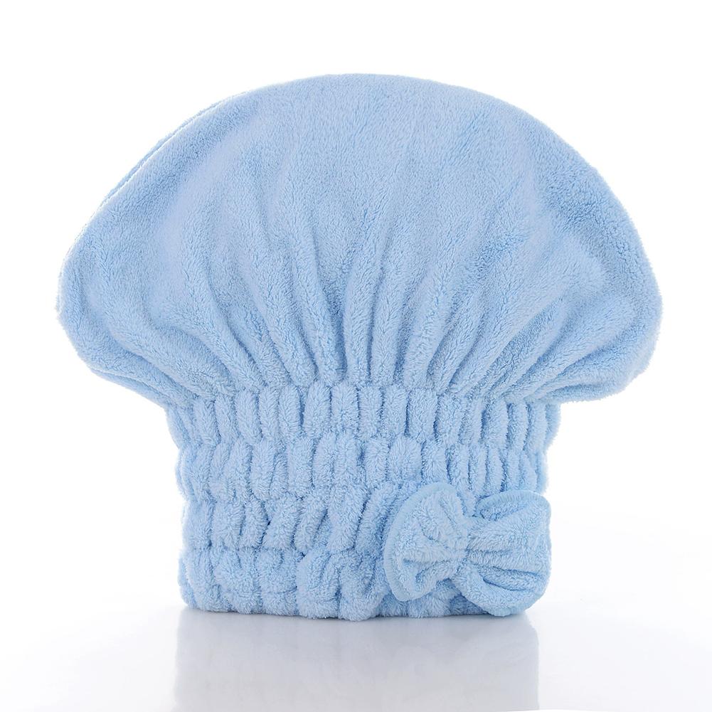 

1Piece Microfiber Hair Drying Towels Head Wrap With Bow-Knot Shower Cap Hair Turban Hairwrap Bath Cap For Curly Long Wet Hair Present