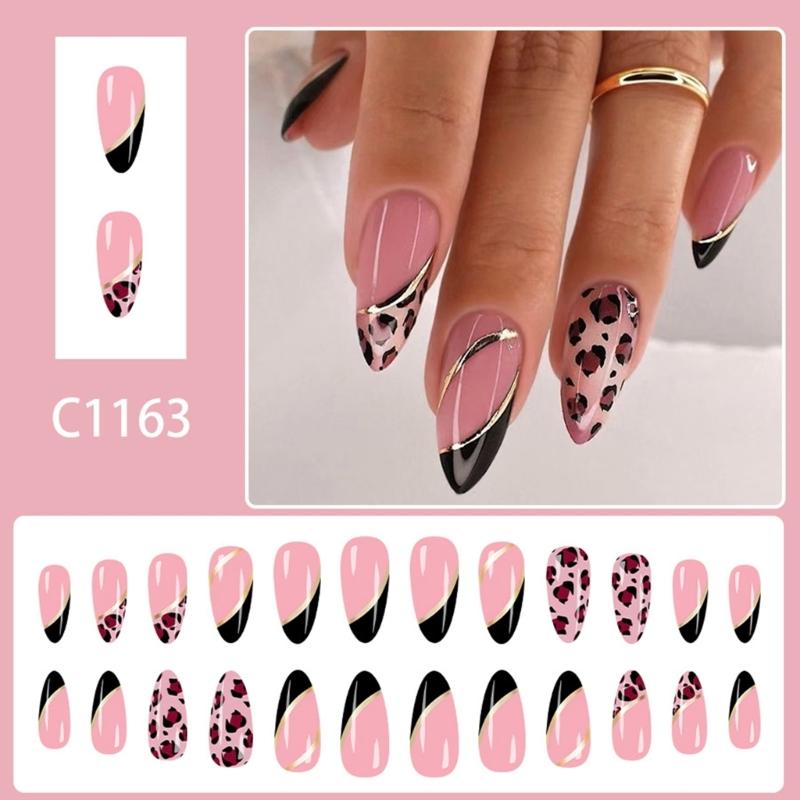 Quick Stick Ongles Faux Ongles Imprimé Léopard Réutilisables Ongles Artificiels Press-On Ongles Multiples Tailles Faciles à Porter Non Toxiques
