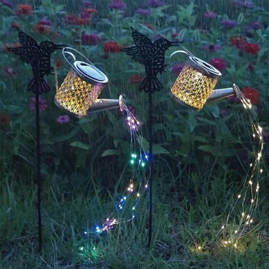 Led Solar Watering Can Light Outdoor Hanging Lights Night Plug Profile Waterproof Iron Walkway Decoration Patio Pathway Lighting