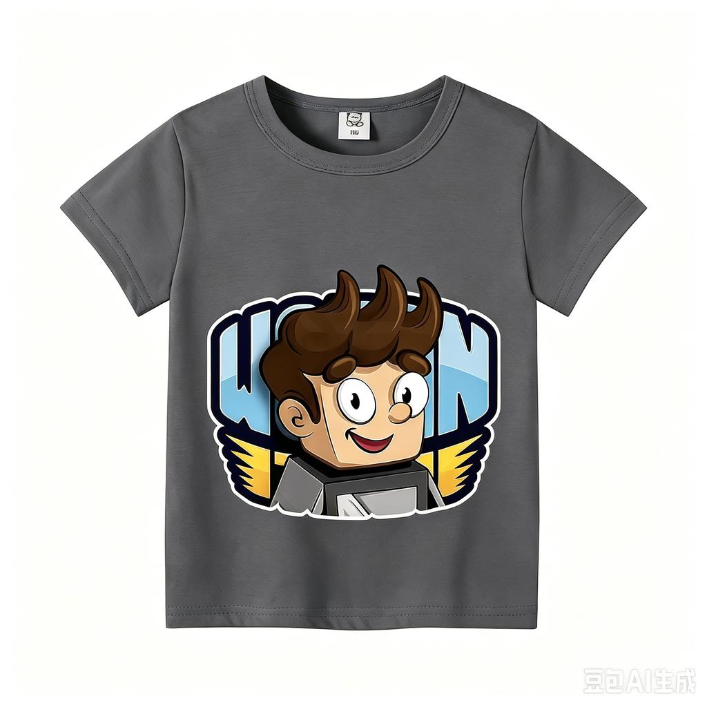 Wojans T-shirt s anime motivem, kulatý výstřih, dětské oblečení s krátkým rukávem, letní bavlněná trička, trička pro kluky a holky, dárek k narozeninám