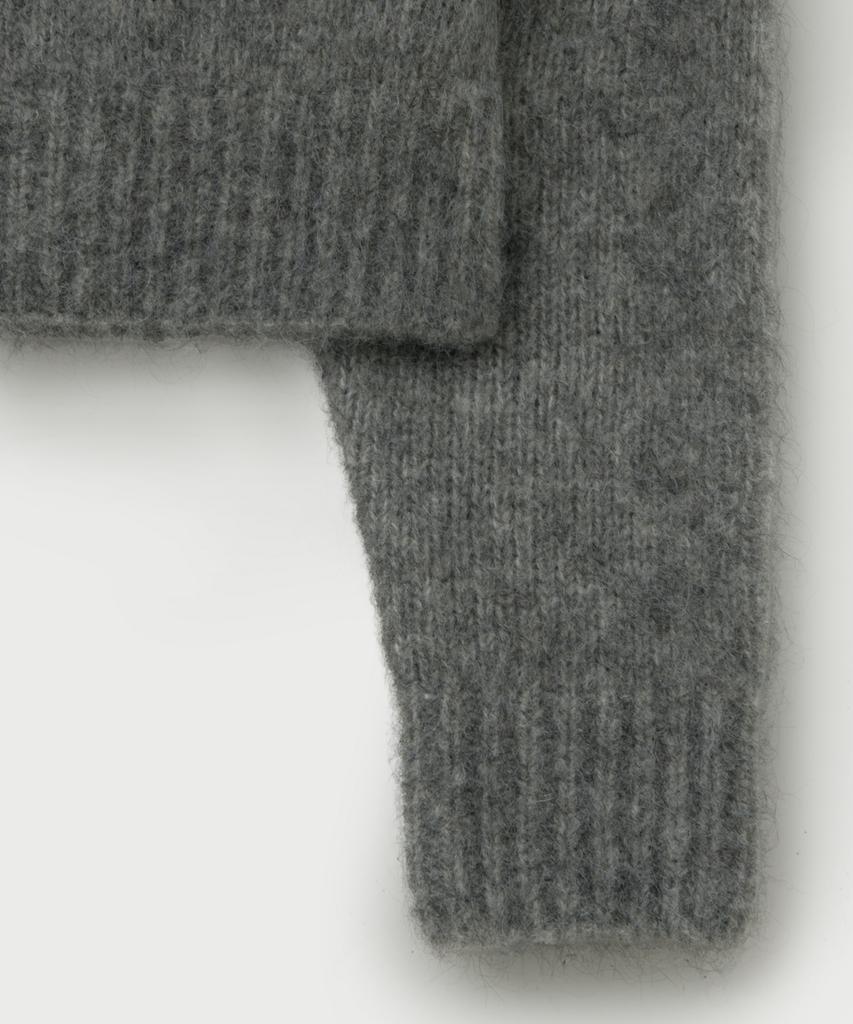 Seteo (W) Essen Two-Tone Mohair Blend Knit Melange Gray