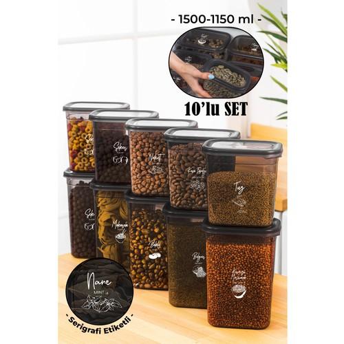 

Набор прямоугольных контейнеров для хранения Peggy 10LU 5X(1500-1150 мл) Антрацит