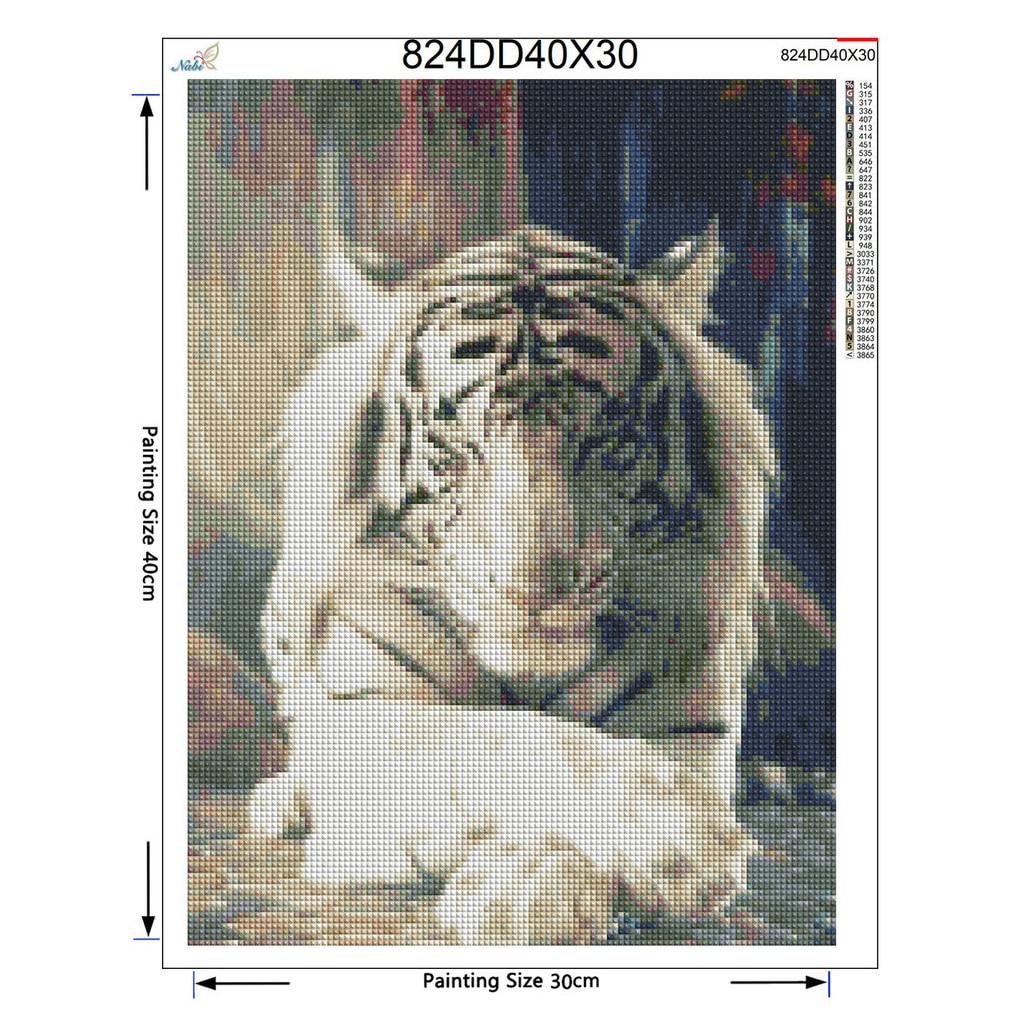 Diamond Animals Full Round Drill Decoration Home 5D DIY Embroidery Diamond Painting Tiger