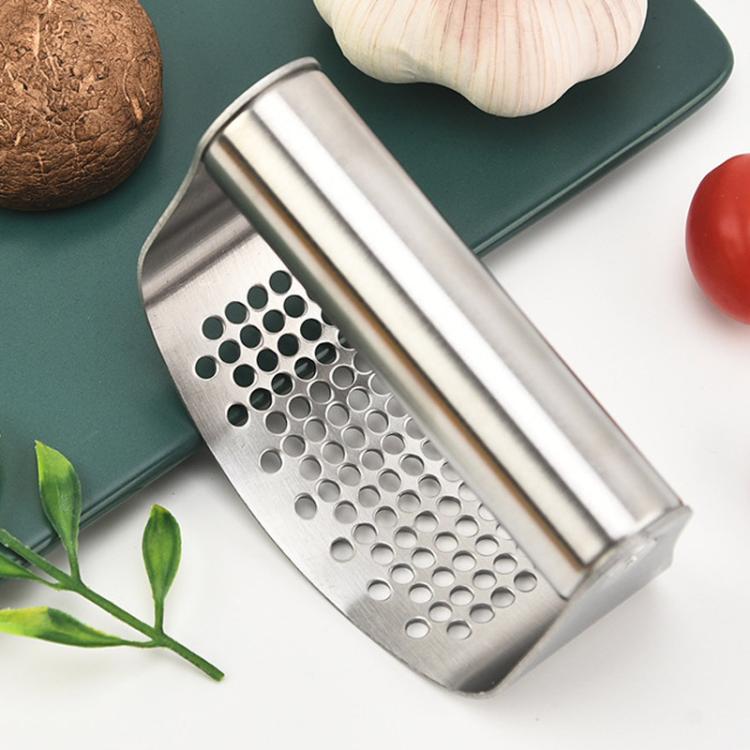 Stainless Steel Curved Garlic Press Kitchen Garlic Crusher