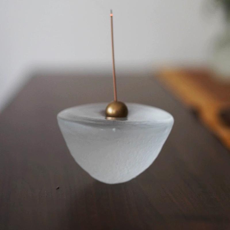 Handmade Glass Incense Holder Zen Tea Accessory