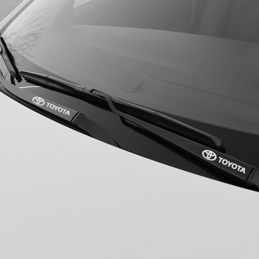 AXYY2 Car Window Wiper Stickers Metal emblem Auto Decor Decals For Toyota Prado CHR Avensis Prius Tacoma Tundra Sequoia Land Cruiser