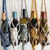 Hand-Woven Red Wine Storage 65Cm Bohemian Water Bottle Hanging Handbag Wine Storage Hiking Cycling