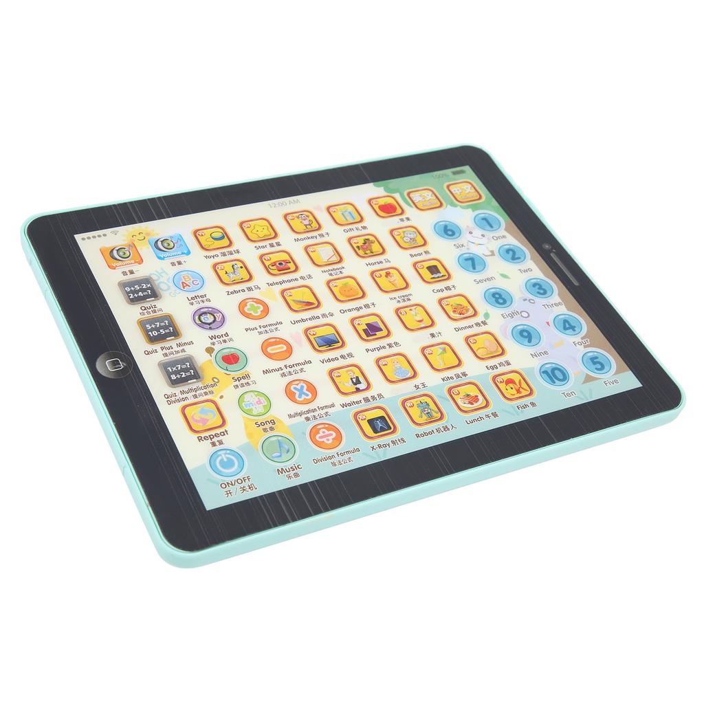 ABS Kind Kinder Tablet Pad Lernen Buchstaben Wörter Zahlen Pädagogisches Elektronisches Spielzeug Grün