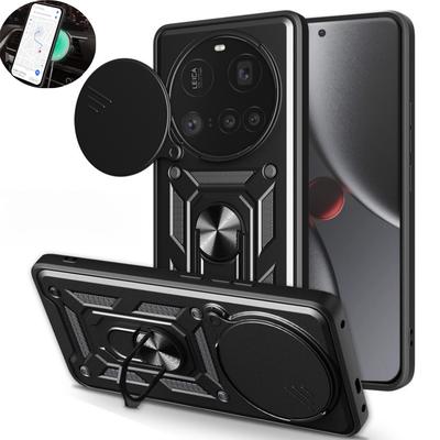 Pancerne Wstrząsoodporne Etui na Tył dla Xiaomi 15 Ultra 14 15 14T Pro 15Ultra Mi14T Magnetyczny Pierścień Samochodowy Podstawka Uchwyt Pokrowiec Coque Fundas
