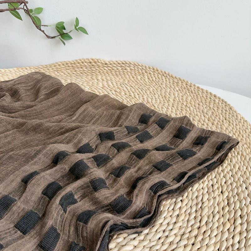 Scarf Viscose Women Brown Long Neck Wrap Shawl Breathable Summer Sun Protecion Accessory For Spring Autumn Holiday