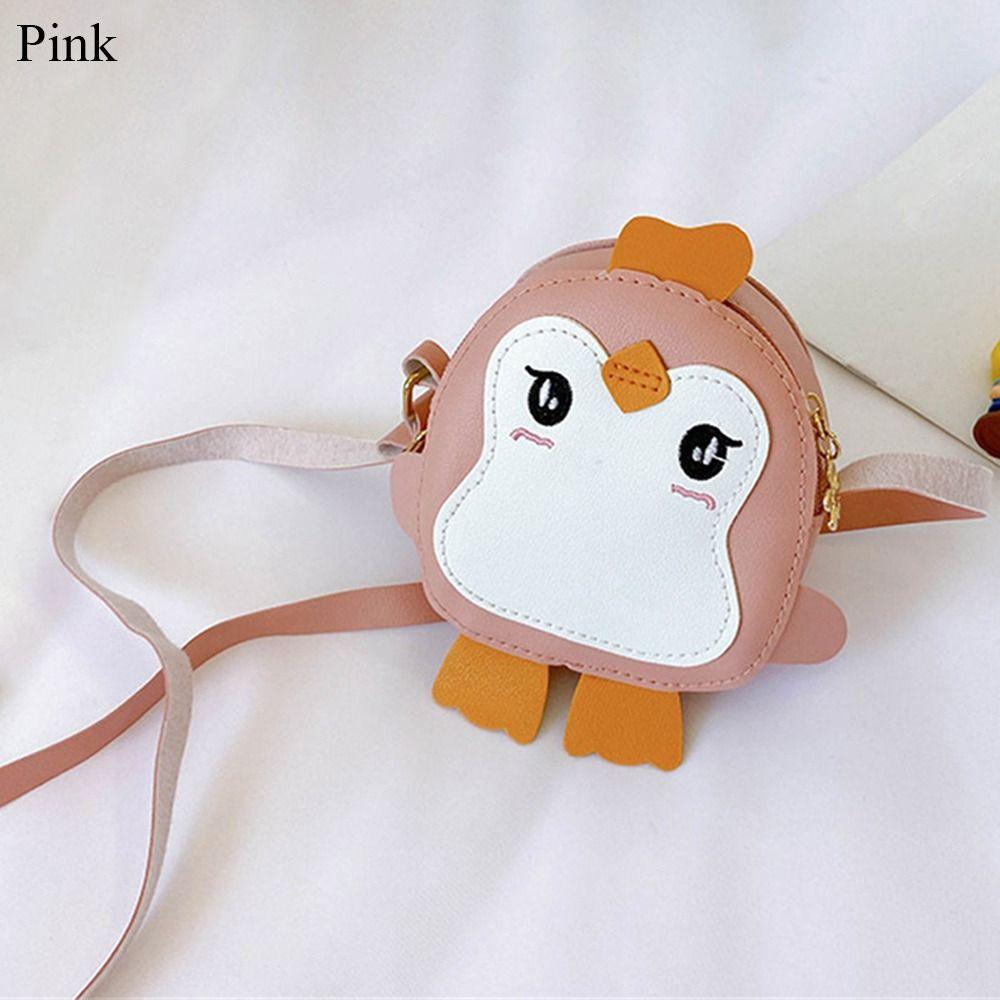 

Animal Penguin Shape Shoulder Bag Small Crossbody Bag Cute Messenger Bag Kids Girls розовый