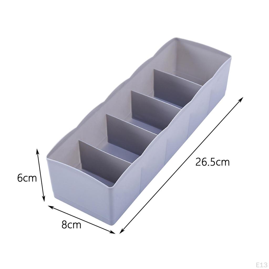 Closet Bins Organizer Drawer Bra Boxes Cosmetic Divider Storage 5 Cells Socks Tidy