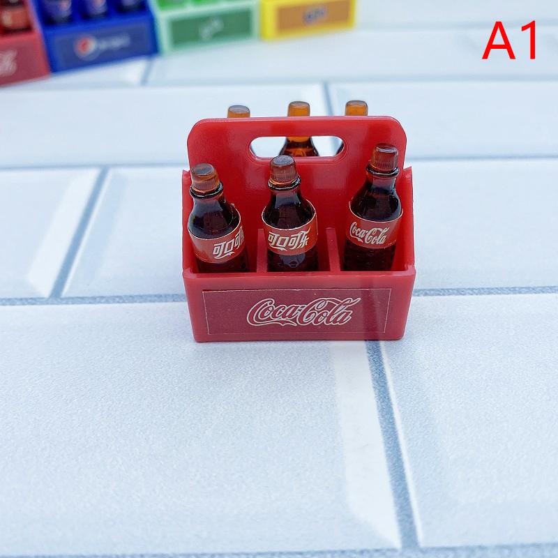 1Set Dollhouse Miniature Cola Soda Sprite Bottles Modle Kitchen Diy Accessories