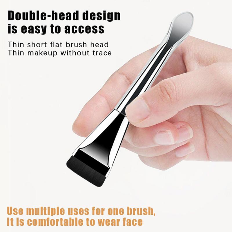 Face Mask Applicator Brushes Double-Ended Makeup Brush With Spoon Flat Soft Hair Facial Cleansing Skin Care Makeup Beauty Tool