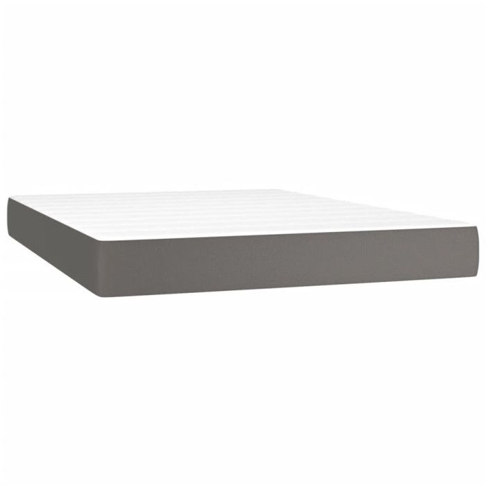 347806 vidaXL Pocket Spring Bed Mattress Grey 140x200 Cm Thickness 20 Cm Faux Leather