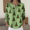 Women's Fashion Long Sleeve Christmas Snowflake Print Top Elegant Casual Top