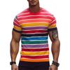 Fashion Stripe 3D Printed T Shirts For Men Summer Casual Crew Neck Short Sleeve T-shirt Loose Quick Dry Breathable Tees Tops