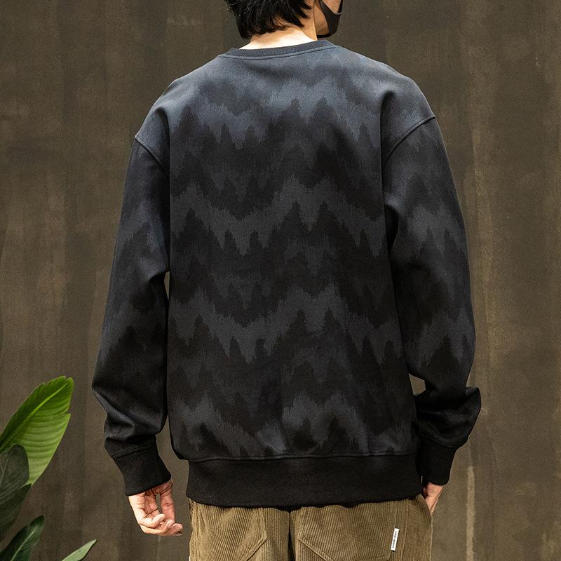 Трендовый американский свитер мужской тяжелый воздушный слой трикотажный круглый вырез — фото 5